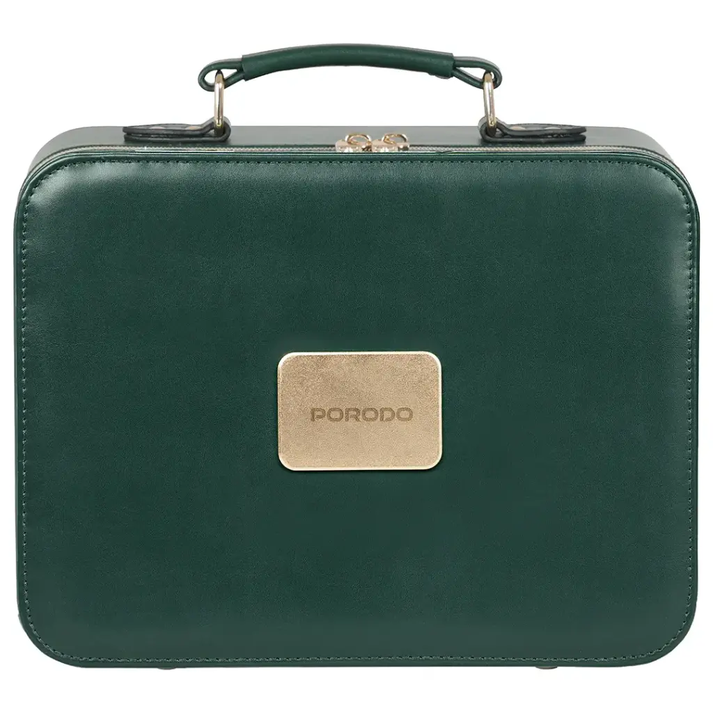 Porodo Lifestyle Travel Makeup Bag with Detachable LED Mirror - Green- Buy In Kuwait