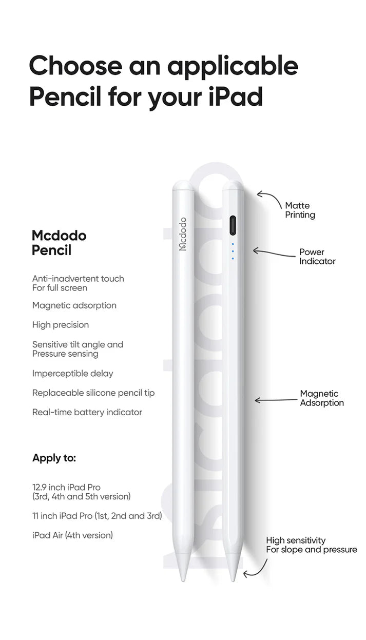 Mcdodo PN-8920 Stylus Pen with Palm Rejection - TQ STORE