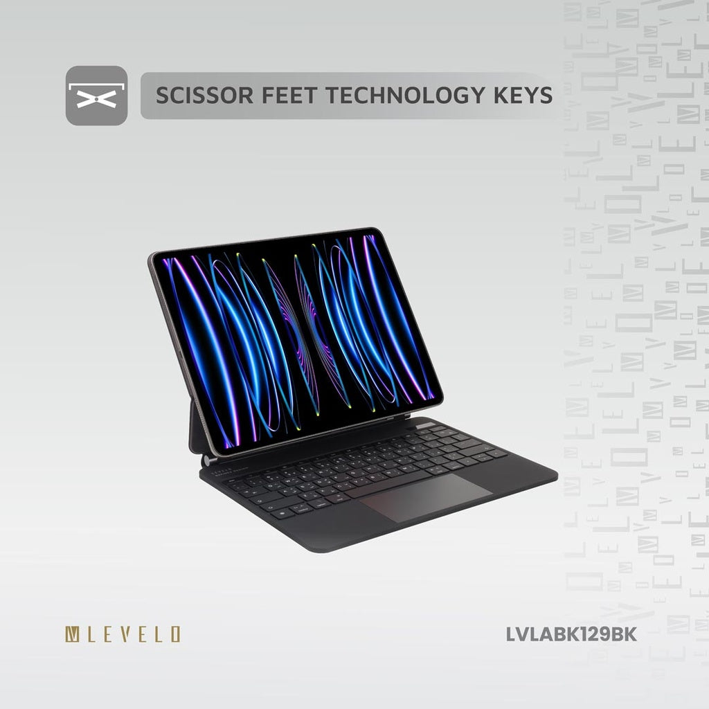 Levelo AeroBoard Saffanio Leather Wireless Keyboard For Apple iPad ( Arabic English ) ماجيك كيبورد حق ايباد (عربي انجليذي)