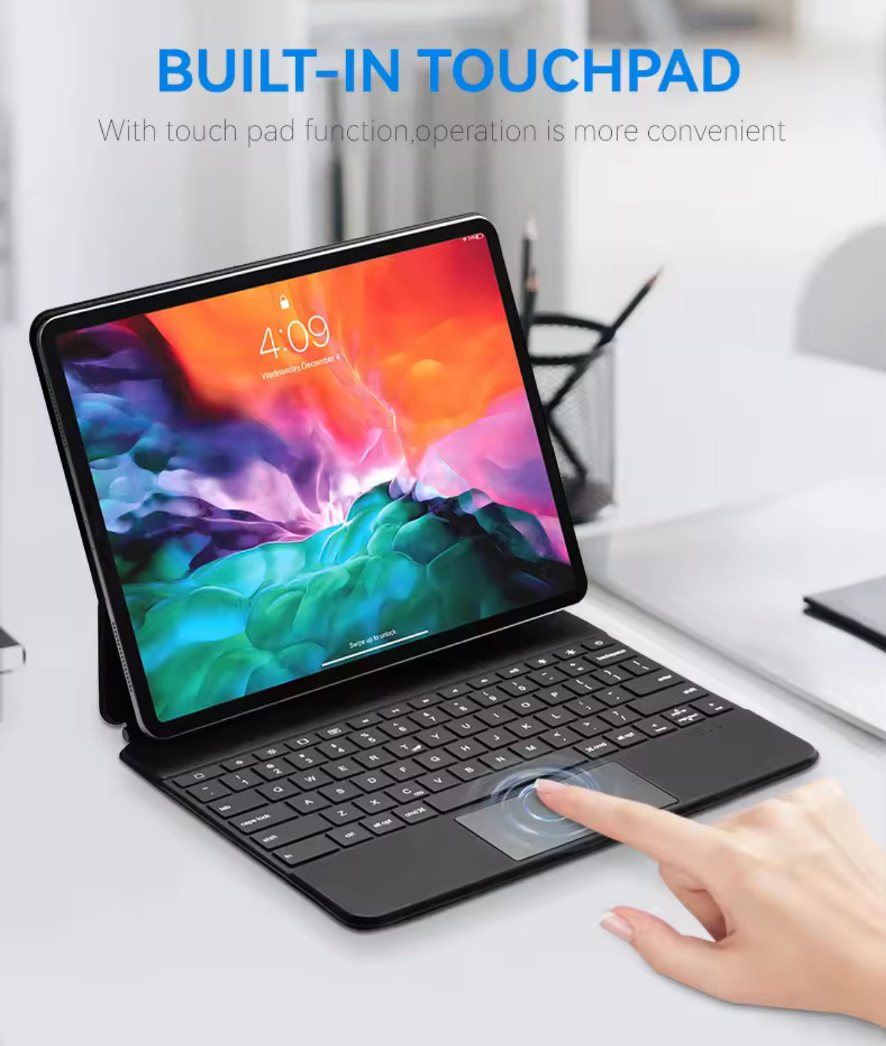 Magic Keyboard for iPad (Arabic English Keyboard) لوحة مفاتيح مغناطيسية لجهاز iPad (عربي إنجليزي) - TQ STORE