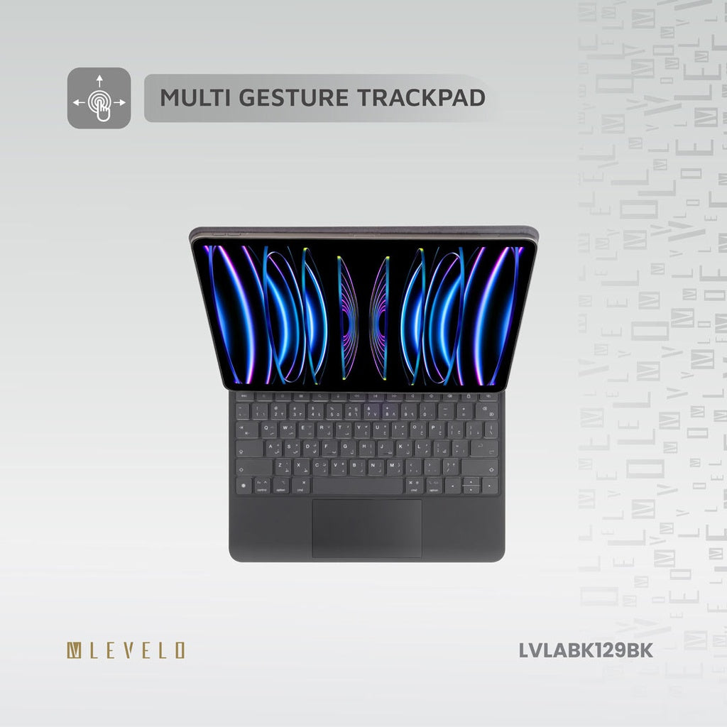Levelo AeroBoard Saffanio Leather Wireless Keyboard For Apple iPad ( Arabic English ) ماجيك كيبورد حق ايباد (عربي انجليذي)