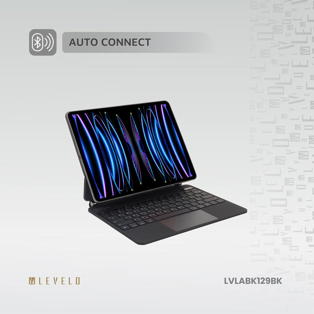 Levelo AeroBoard Saffanio Leather Wireless Keyboard For Apple iPad ( Arabic English ) ماجيك كيبورد حق ايباد (عربي انجليذي)