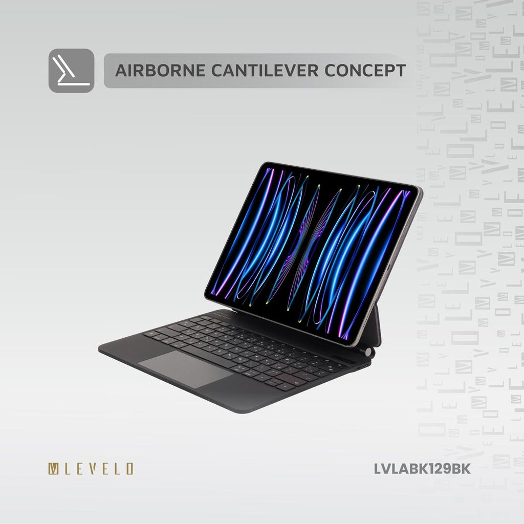 Levelo AeroBoard Saffanio Leather Wireless Keyboard For Apple iPad ( Arabic English ) ماجيك كيبورد حق ايباد (عربي انجليذي)