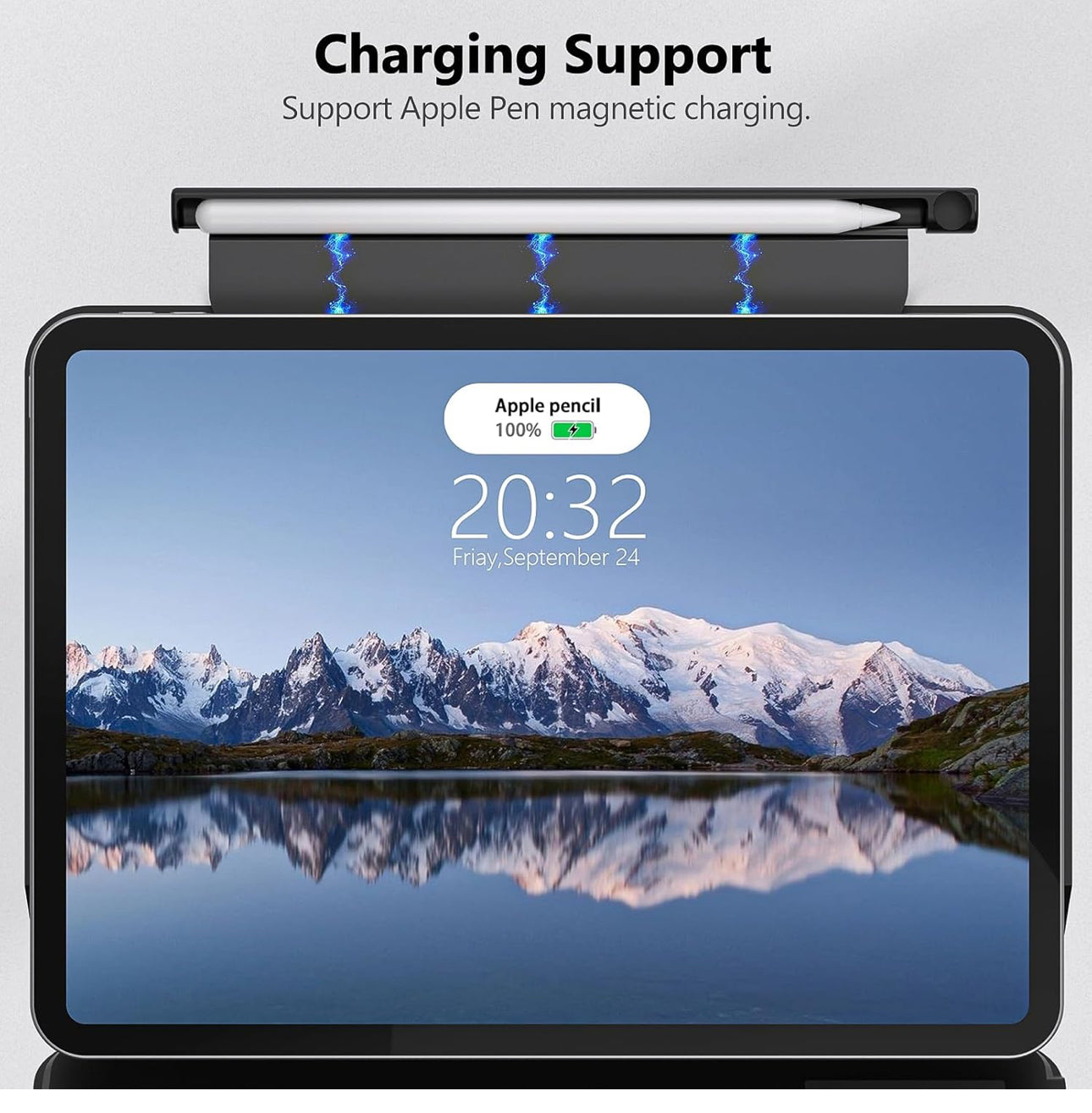 NALACAL Pencil Holder Case for Apple Pencil 2nd Generation, Compatible with Magic Keyboard, Smart Keyboard Folio Designed for Apple Pencil Holder, Other Magnetic Cases for Apple Pen (Black) - TQ STORE