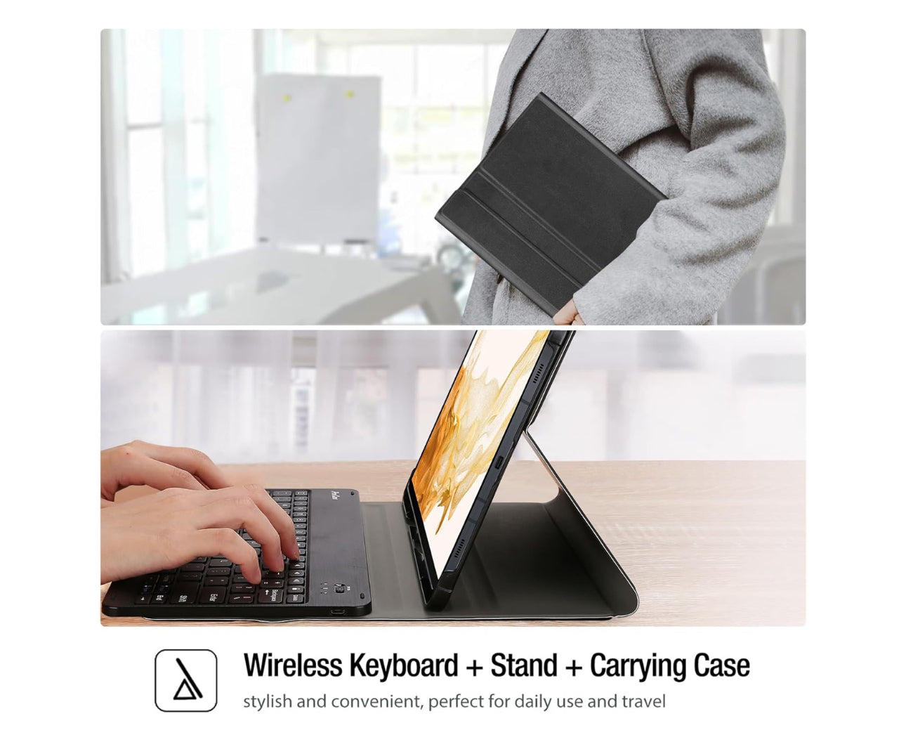 ProCase Keyboard Case for 12.4 inch Galaxy Tab S8 Plus 2022 /Tab S7 FE 2021 /Tab S7 Plus 2020 with S Pen Holder,Magnetically Detachable Wireless Keyboard for SM-X800 X806 T730 T736 T970 T975 –Black - TQ STORE