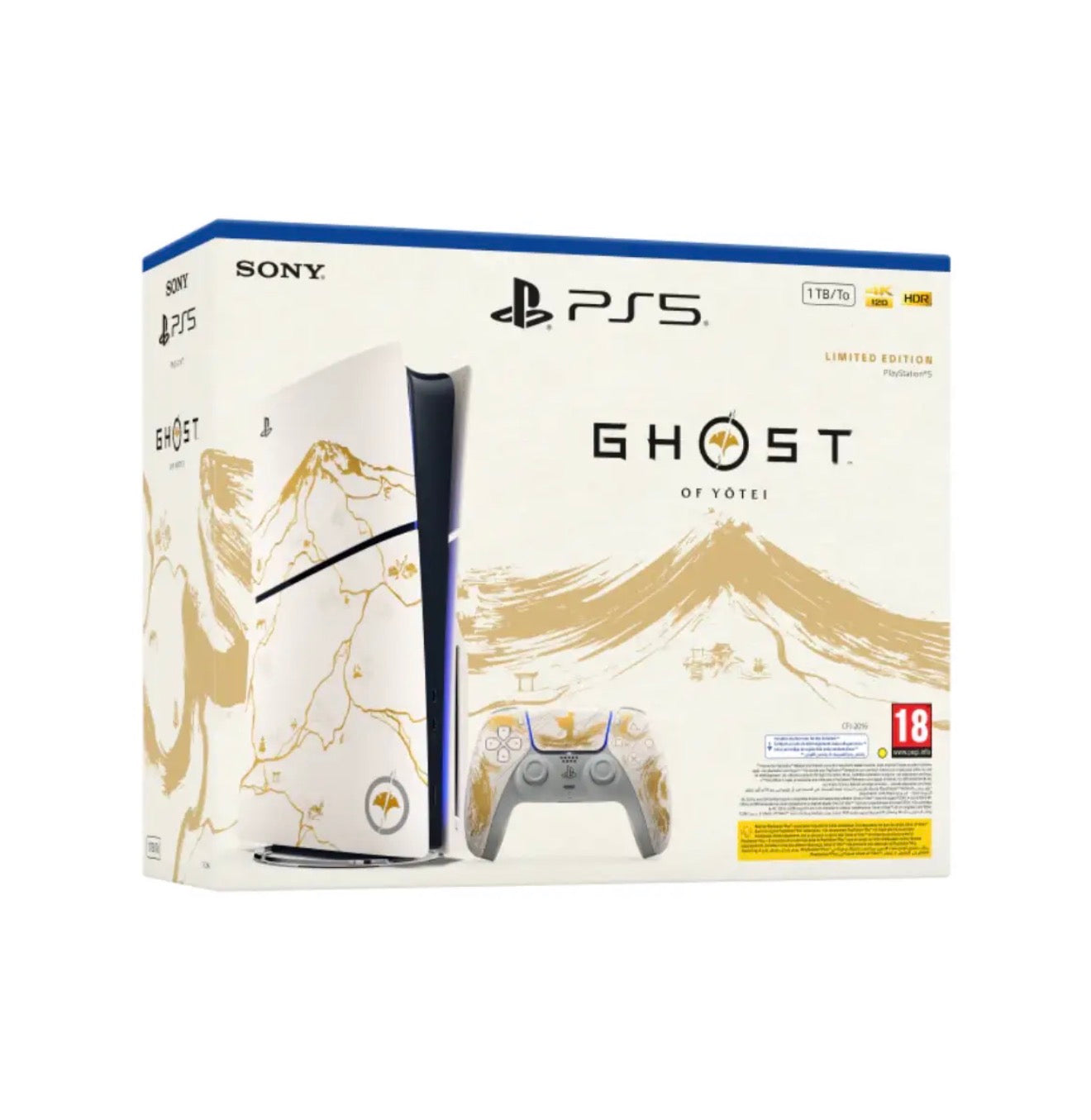 PlayStation 5 Slim Console Disk Edition Ghost Of Yotei Bundle with DualSense Controller + Ghost Of Yotei Code