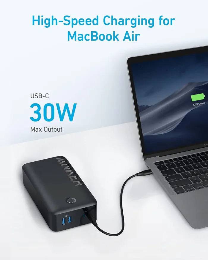 ANKER 347 POWER BANK (POWERCORE 40K) 30W PD -BLACK - TQ STORE