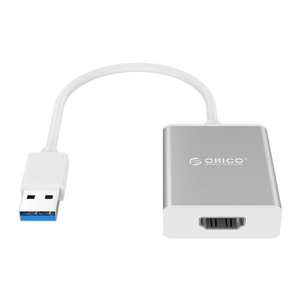 ORICO UTH USB to HDMI Adapter USB 3.0 Male – Female HDMI Convertor – Silver - TQ STORE