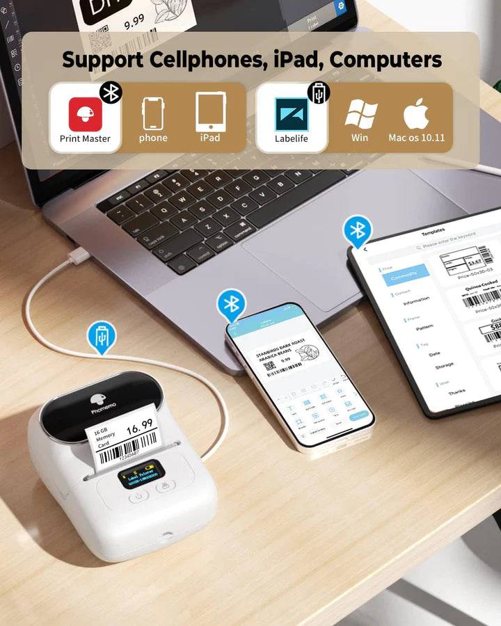 Phomemo M110 Thermal Mini Printer - WHITE - TQ STORE