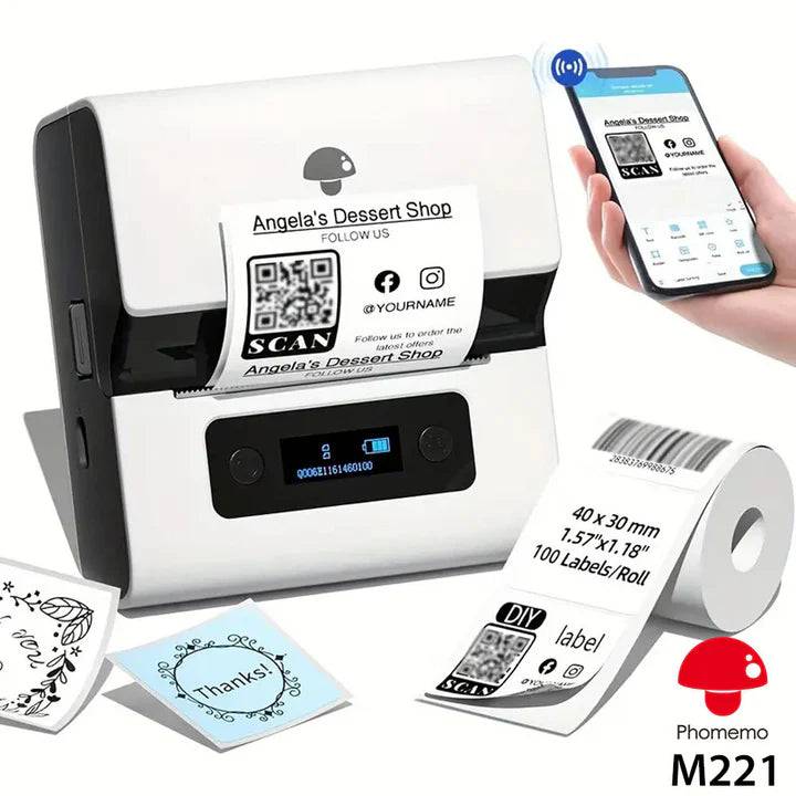 Phomemo M221 Bluetooth thermal label printer / Black and White - TQ STORE