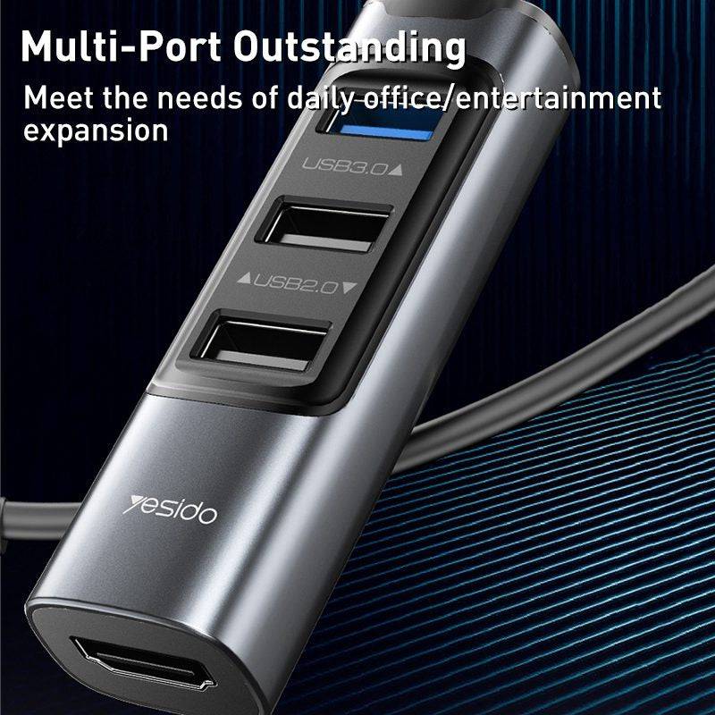 Yesido HB22 5 in 1 USB-C / Type-C Multifunction Docking Station HUB Adapter - TQ STORE