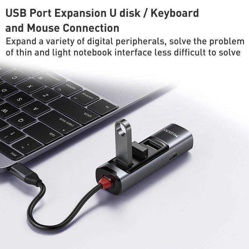 Yesido HB22 5 in 1 USB-C / Type-C Multifunction Docking Station HUB Adapter - TQ STORE