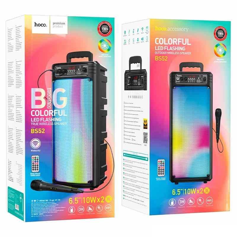 Hoco BS52 LED Portable Wireless Speaker With Mic. - TQ STORE