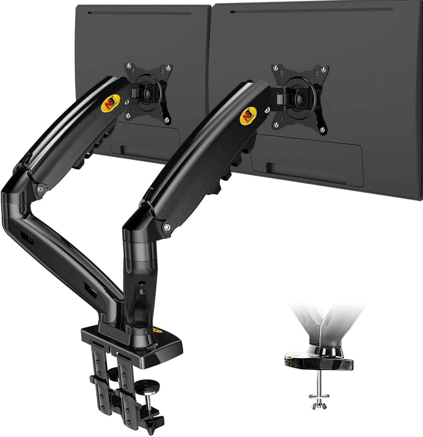 NB NORTH BAYOU DUAL MONITOR DESK MOUNT ST MOTION SWIVEL COMPUTER MONITOR ARM FOR TWO SCREENS17-27 INCH - TQ STORE