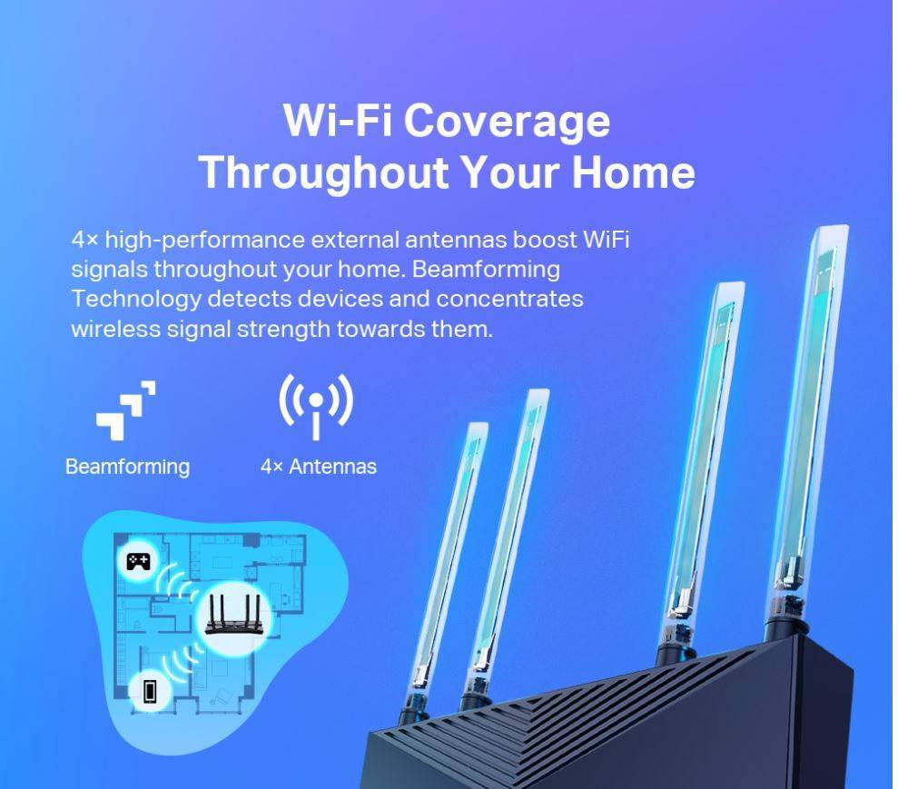 TP-Link Archer AX1800 Wireless Modem Router, Wi-Fi 6, Dual-Band, Archer AX23 – Black - TQ STORE