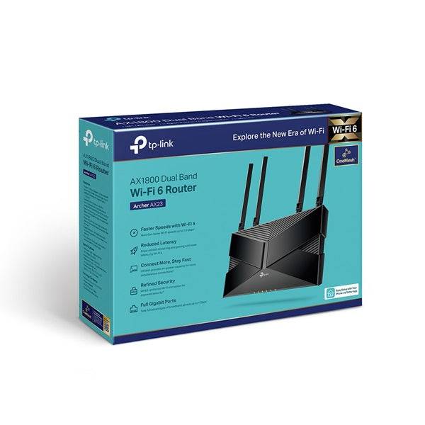 TP-Link Archer AX1800 Wireless Modem Router, Wi-Fi 6, Dual-Band, Archer AX23 – Black - TQ STORE