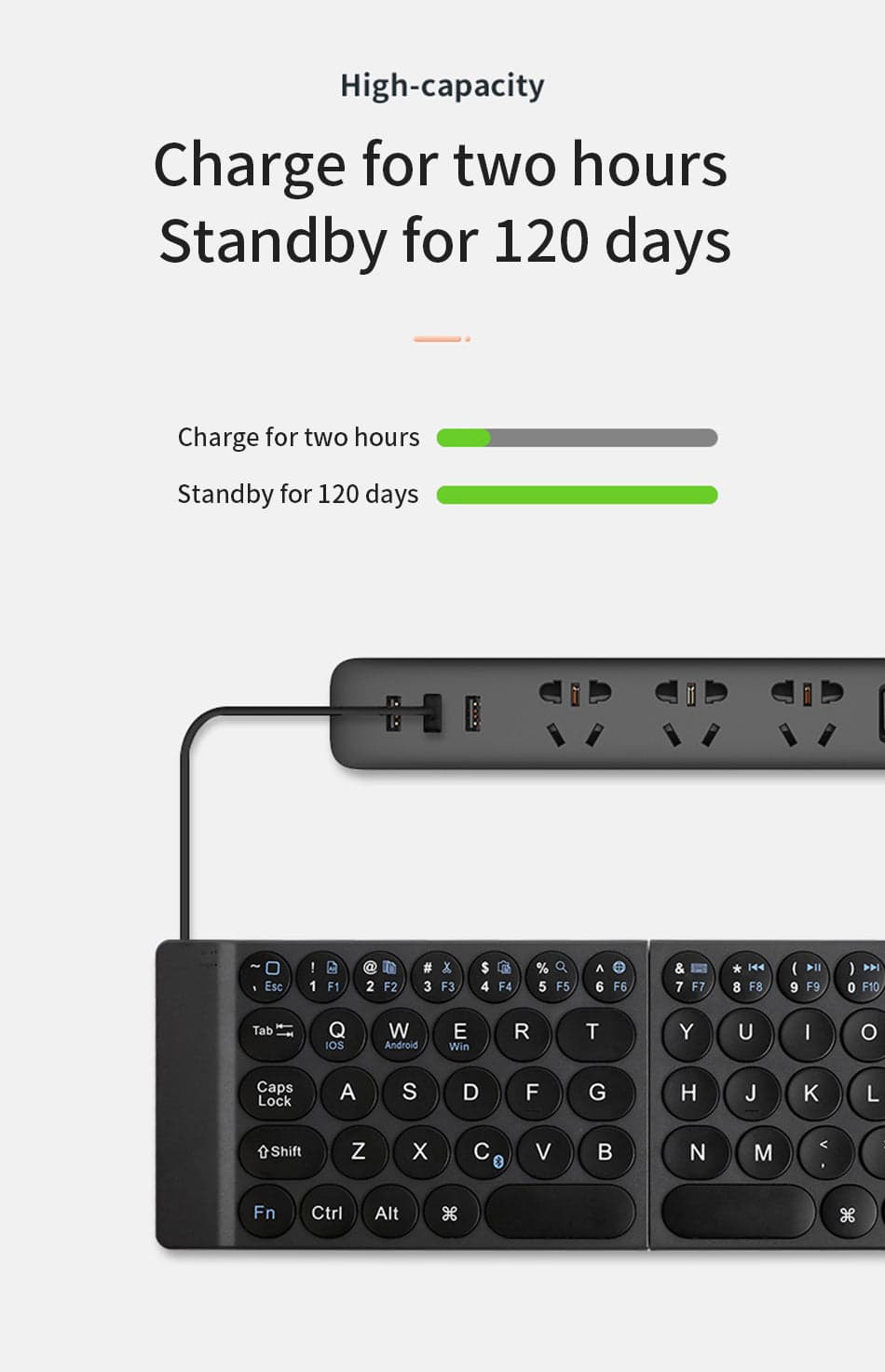 WiWU Mini Fold Wireless Keyboard Arabic English - TQ STORE