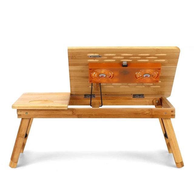 Wooden Laptop Table with Cooling Fan - TQ STORE