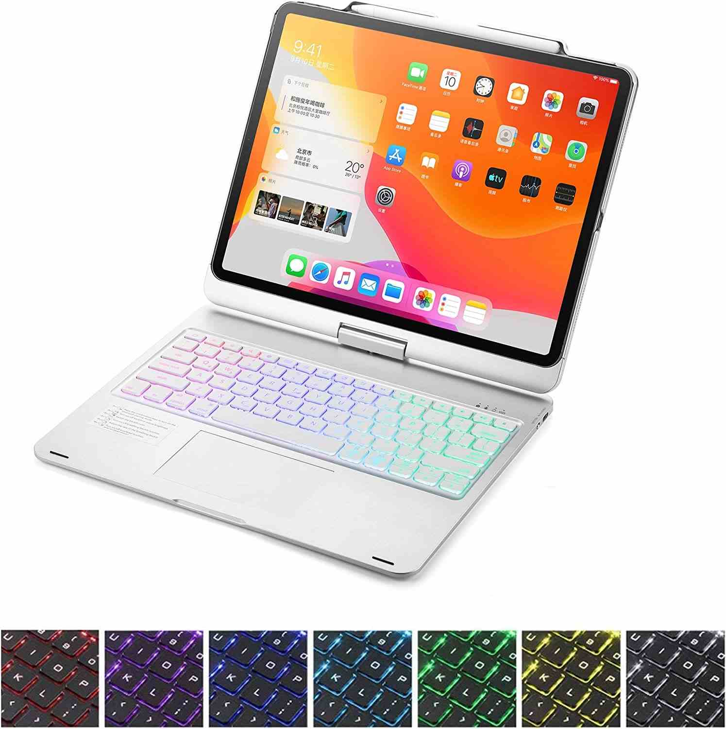 F17 Wireless Keyboard Case 360 Degree Rotation Arabic English ( iPad Not Included ) - TQ STORE