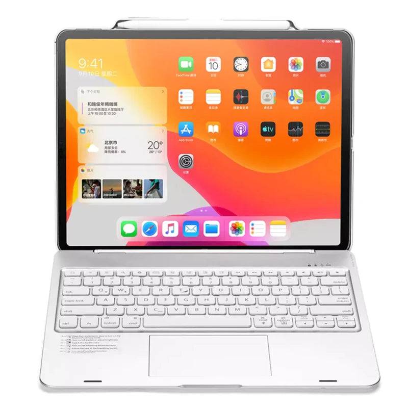 F17 Wireless Keyboard Case 360 Degree Rotation Arabic English ( iPad Not Included ) - TQ STORE