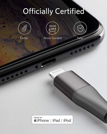 ANKER POWERLINE + II WITH LIGHTNING CONNECTOR (1.8M/6FT) - BLACK