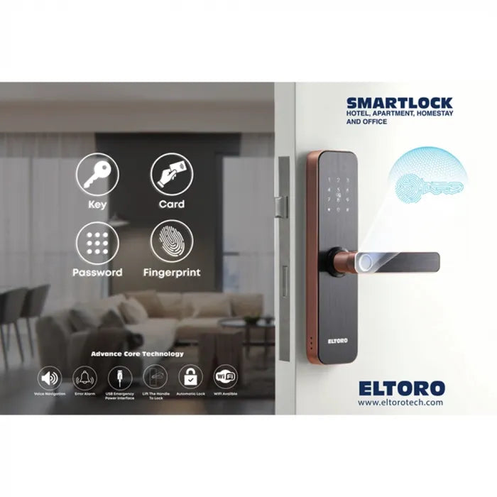 ELTORO SMART LOCK + ACCESS CARD FOR THE SMART LOCK 2 PCS - BRONZE-Buy In Kuwait