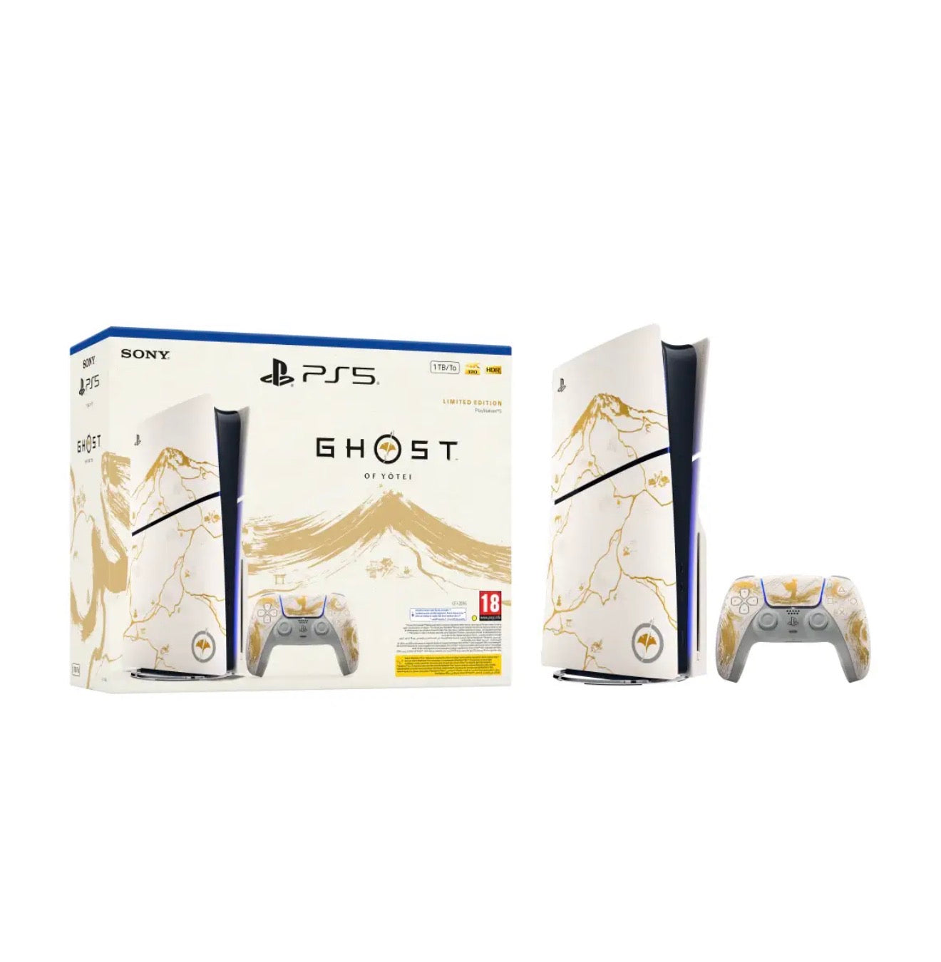 PlayStation 5 Slim Console Disk Edition Ghost Of Yotei Bundle with DualSense Controller + Ghost Of Yotei Code
