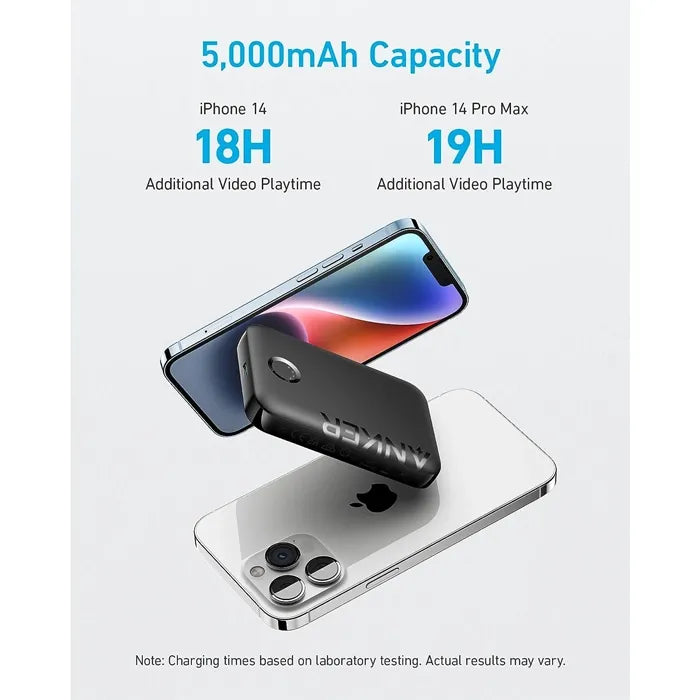 ANKER 321 MAGGO BATTERY (POWERCORE 5K) 5,000MAH MAGNETIC WIRELESS PORTABLE CHARGER - BLACK