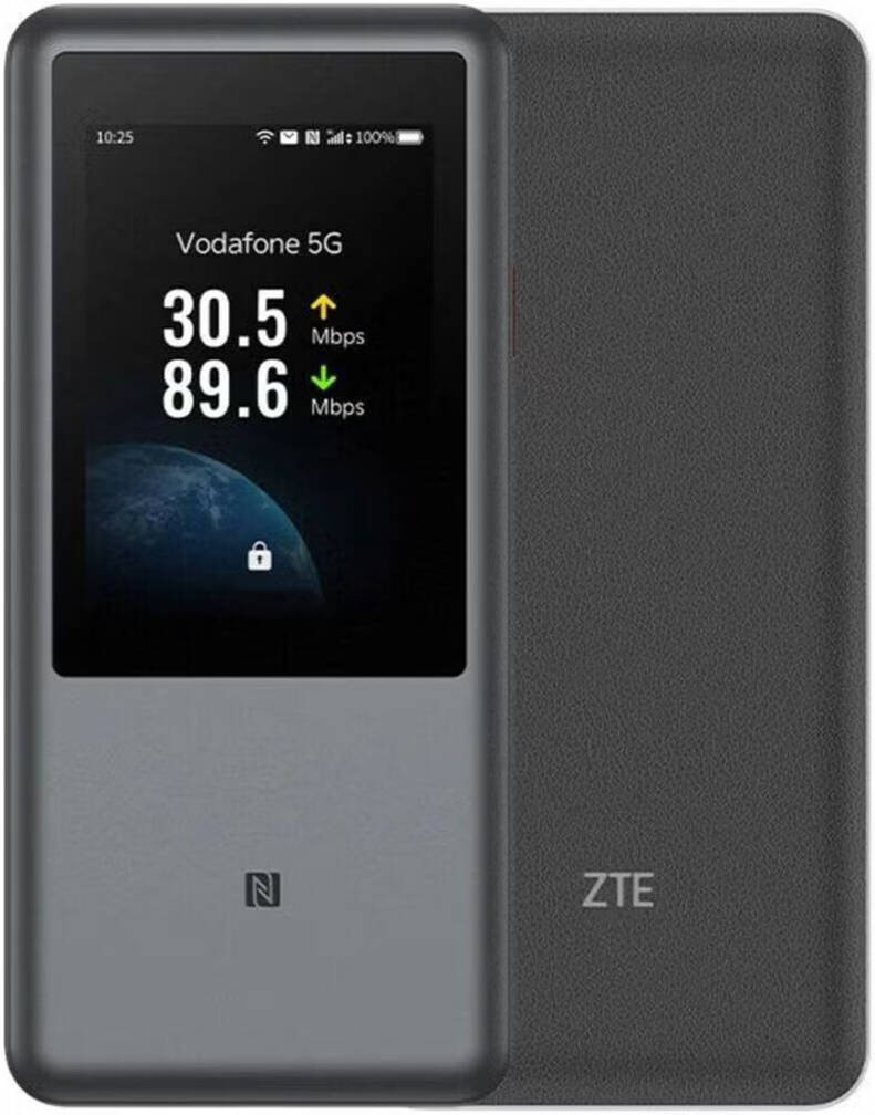 ZTE U60 Pro 5G WiFi Pocket Router, 3.5" HD Touchscreen Display, 10000mAh, 27W Fast Charge, WiFi 7, Snapdragon X75, NFC Mobile Internet Hotspot, Unlock Global Version, Grey | U60-Pro