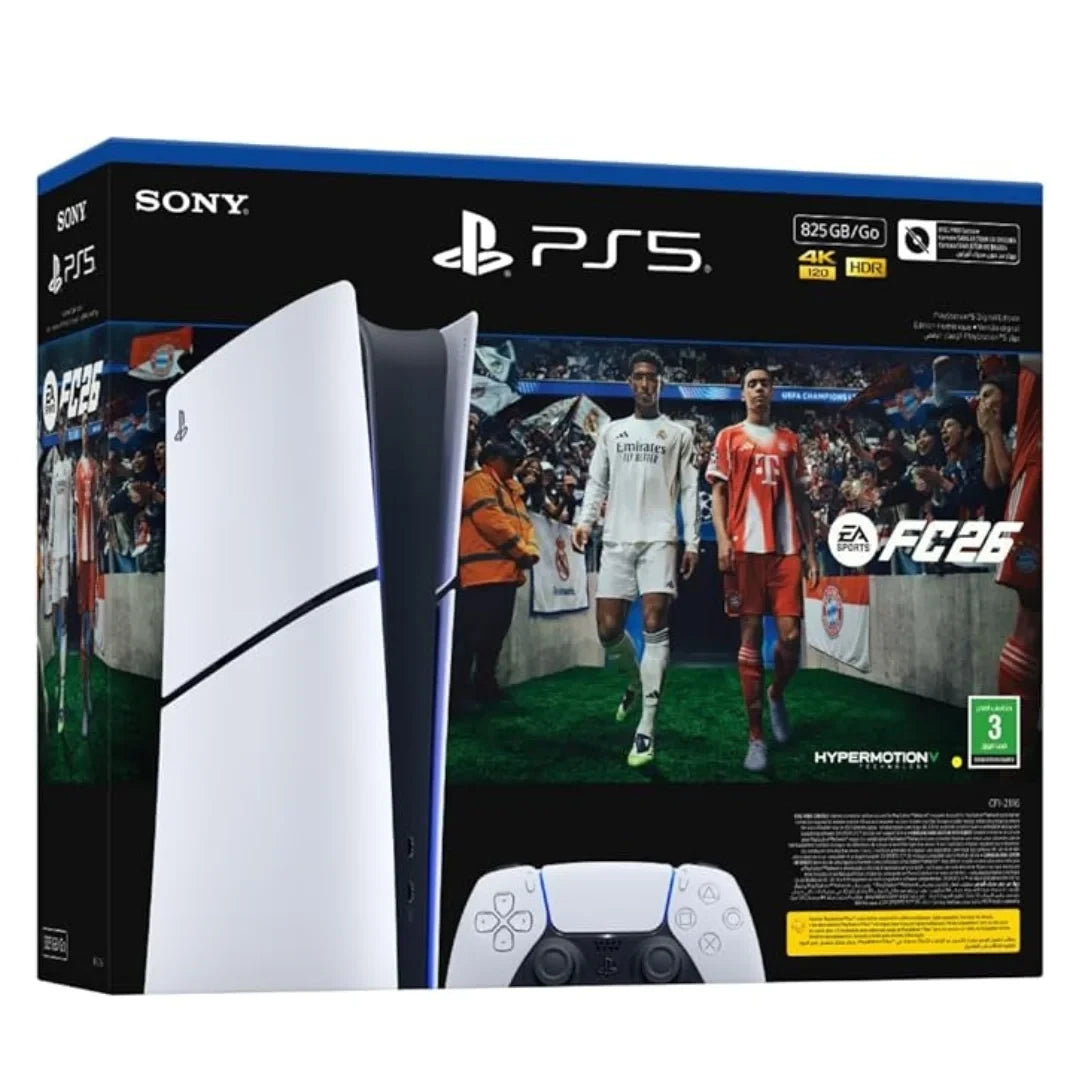 Sony PlayStation 5 Slim Digital Edition Console + EA Sports FC 26 Game Code (825GB) – European Arabic Version