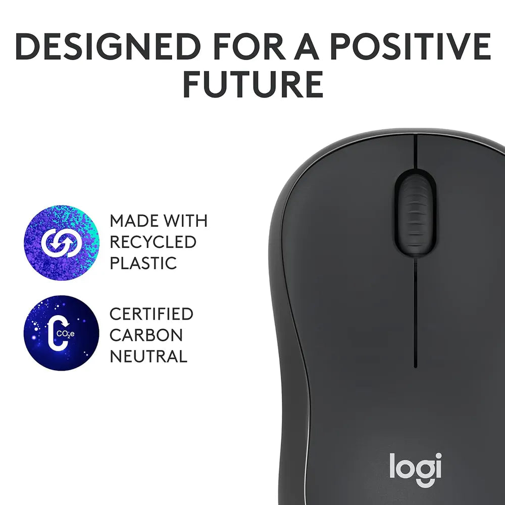 logitech M240 Wireless Optical Mouse with SilentTouch Technology (4000 DPI Adjustable, Sensor Technology, Graphite) - TQ STORE