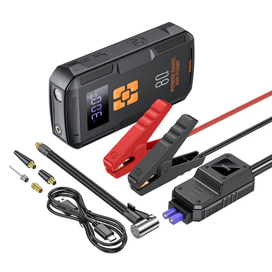 HOCO QS2 Super Energy Portable 4 in 1 Car Jump Starter 8000 MAH , Air Pump , Powerbank and Torch