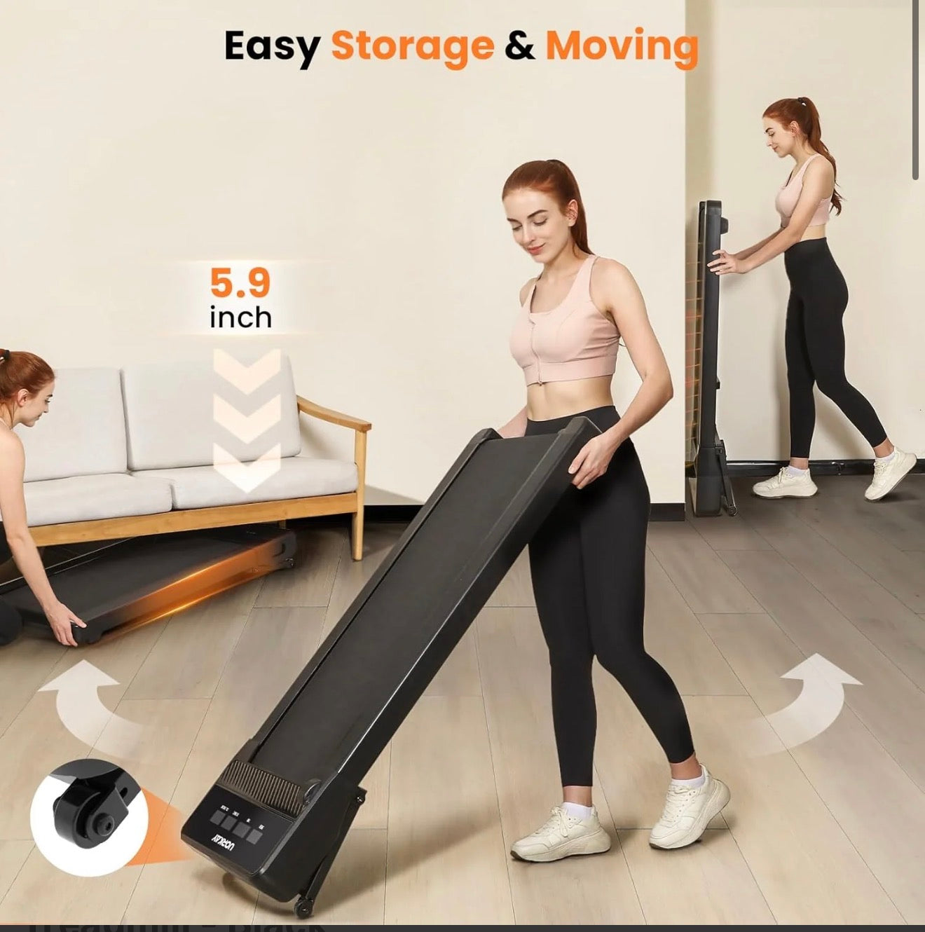 Black Bull UMWP105 Walking Pad Foldable Treadmill - Black- Buy In Kuwait