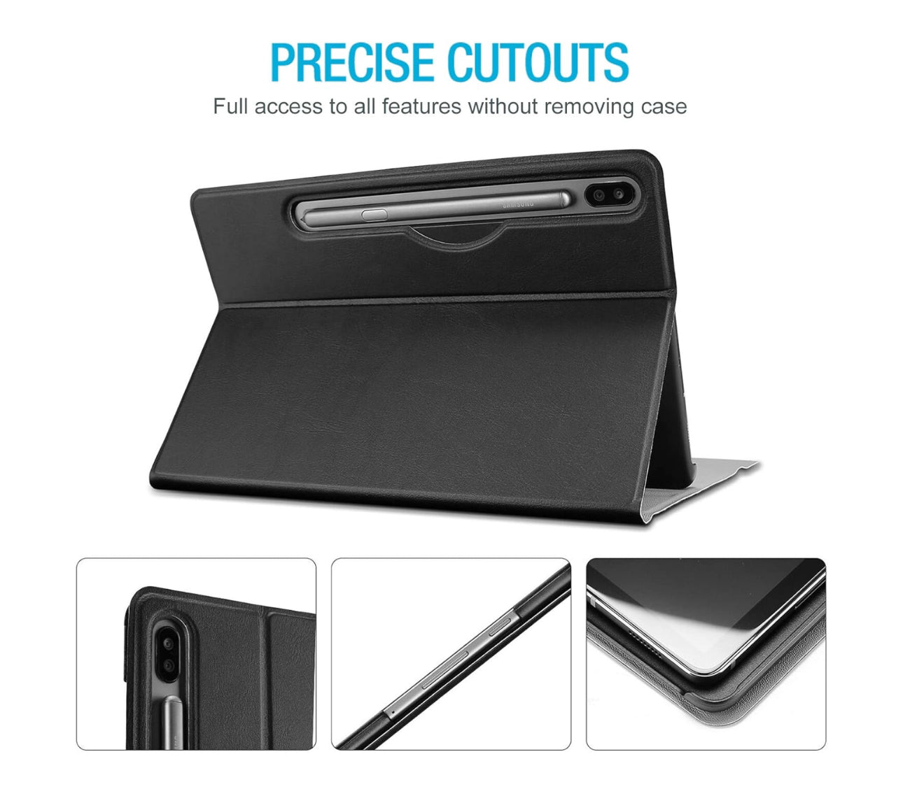 ProCase Keyboard Case for 12.4 inch Galaxy Tab S8 Plus 2022 /Tab S7 FE 2021 /Tab S7 Plus 2020 with S Pen Holder,Magnetically Detachable Wireless Keyboard for SM-X800 X806 T730 T736 T970 T975 –Black