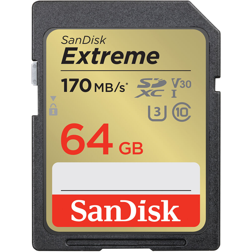 SanDisk 64GB Extreme UHS-I SD Card, 170MB/s