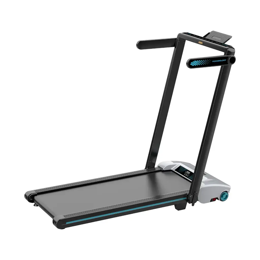 Powerology Incline Folding Treadmill - Walking and Running Modes - Black