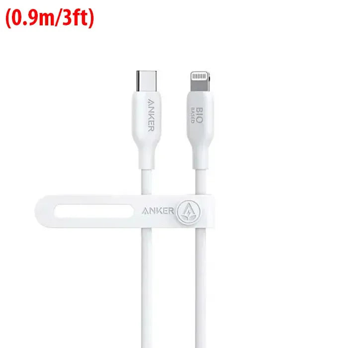 ANKER 542 USB-C TO LIGHTNING CABLE (BIO-BASED 3FT) - WHITE