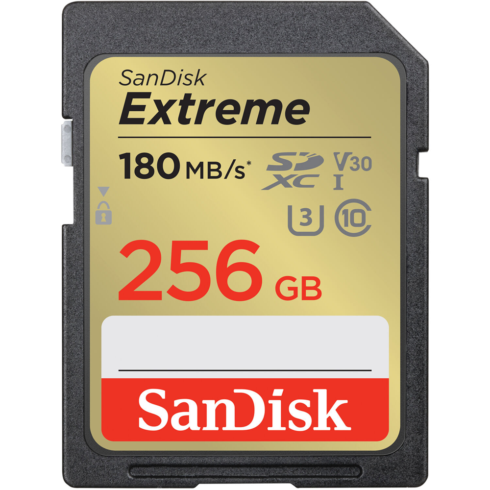 SanDisk 256GB Extreme UHS-I SD Card, 180MB/s