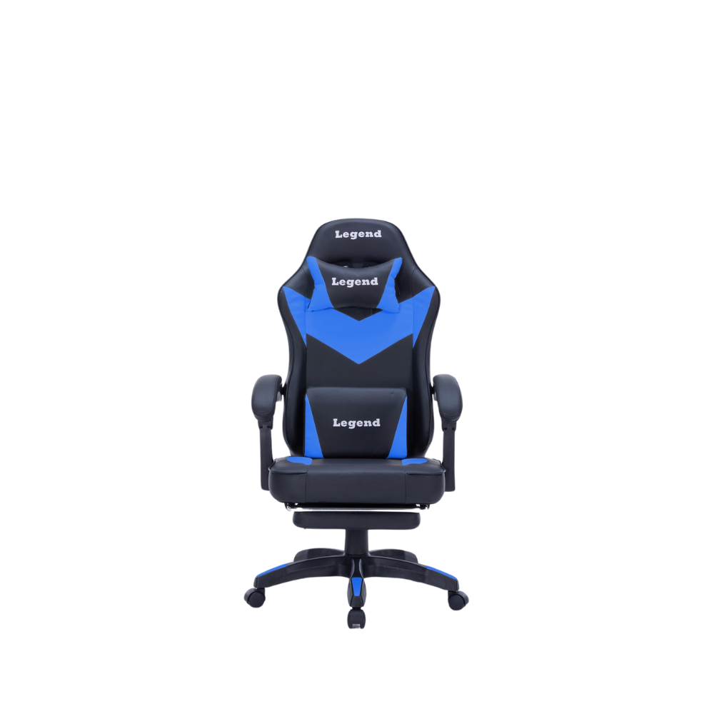 Legend Gaming Chair with Footrest – Blue ( With Assemble 5 KD Extra )