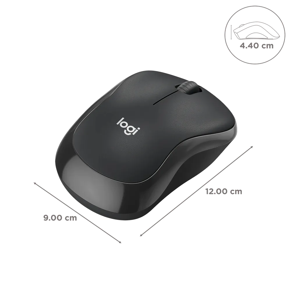 logitech M240 Wireless Optical Mouse with SilentTouch Technology (4000 DPI Adjustable, Sensor Technology, Graphite) - TQ STORE