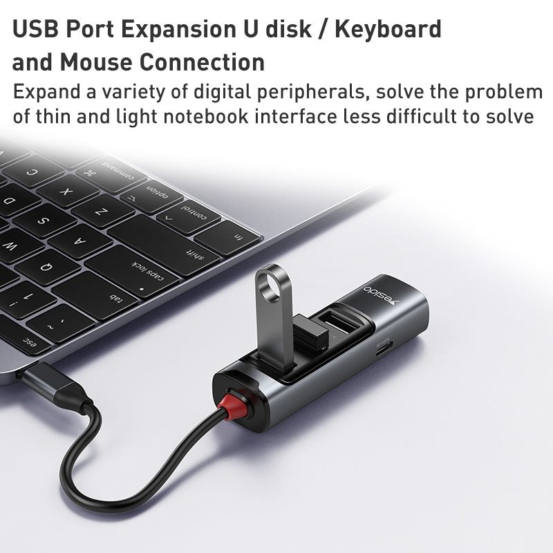 Yesido HB22 5 in 1 USB-C / Type-C Multifunction Docking Station HUB Adapter