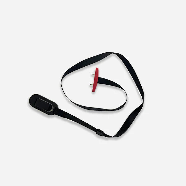 The Safety Key for Kingsmith Treadmill features a black lanyard with a rectangular clip on one end and a red plastic key on the other, shown against a plain white background. Best price in Kuwait.