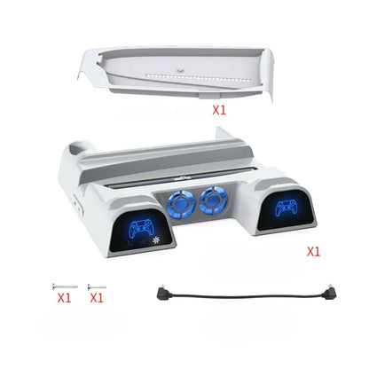 DOBE PS5 Cooling Fan with DualSense LED Charger