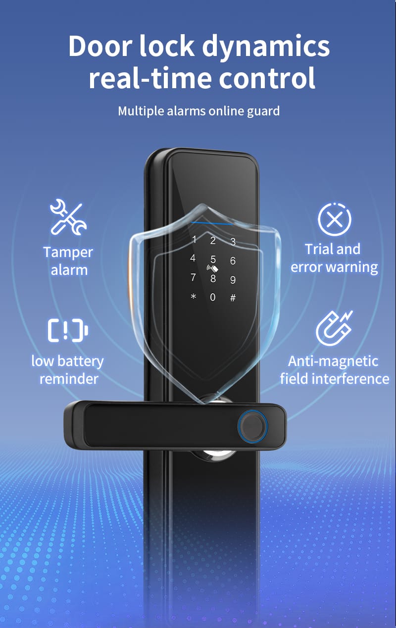 Smart Lock A270 - Keyless Entry - Fingerprint, Pass code, key card, Mobile App (Wifi & Bluetooth)