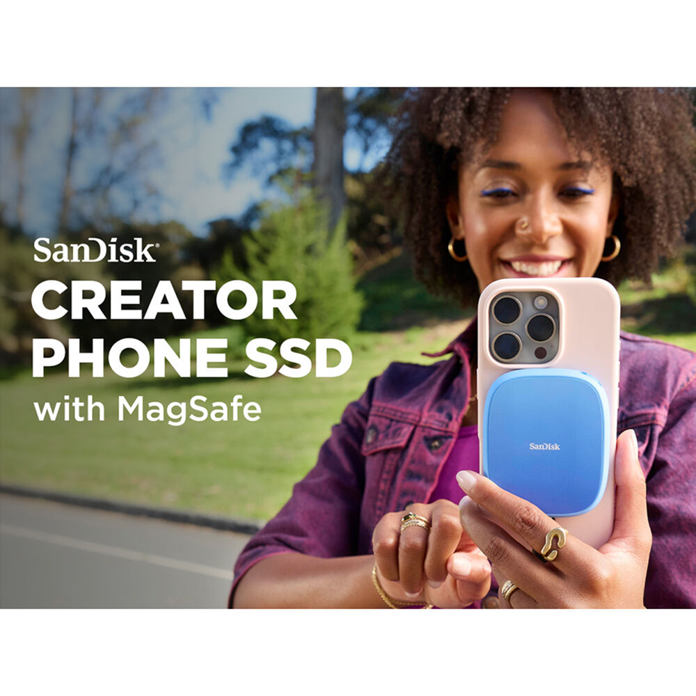 SanDisk Creator Phone MagSafe SSD - 2TB / Up to 1000MB/s / USB-C 3.2 Gen 2 / External SSD (Solid State Drive)