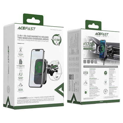 ACEFAST D18 in-car 2-in-1 Mobile And Iwatch Wireless Charging Car Holder.