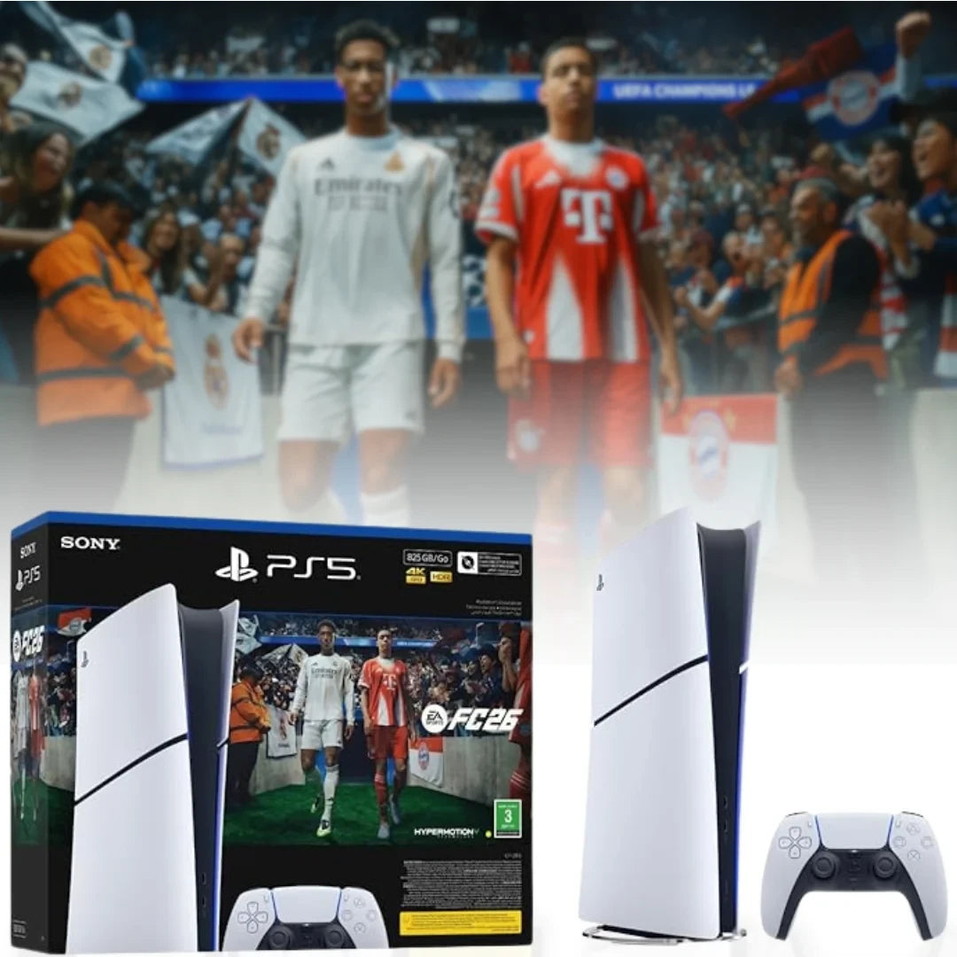 Sony PlayStation 5 Slim Digital Edition Console + EA Sports FC 26 Game Code (825GB) – European Arabic Version