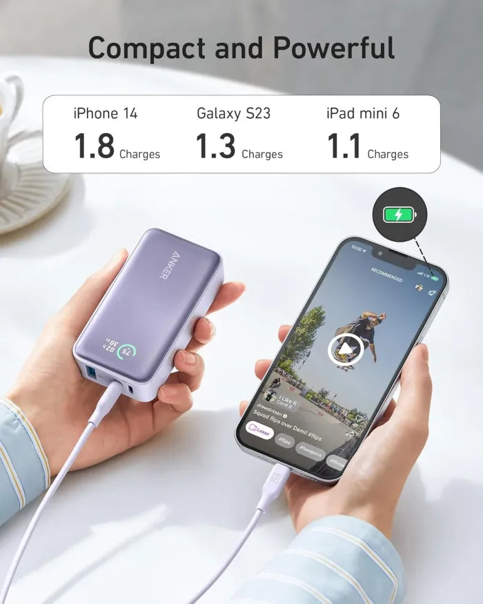 ANKER 533 POWER BANK 10000 MAH 30W + DISPLAY - VIOLET