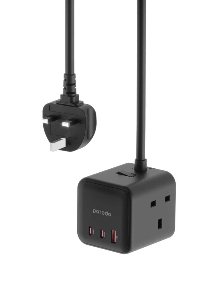 Porodo Multi-Port GaN Power Cube Charger – Black