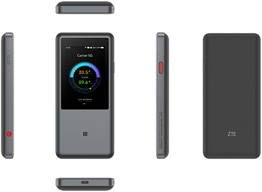 ZTE U60 Pro 5G WiFi Pocket Router, 3.5" HD Touchscreen Display, 10000mAh, 27W Fast Charge, WiFi 7, Snapdragon X75, NFC Mobile Internet Hotspot, Unlock Global Version, Grey | U60-Pro